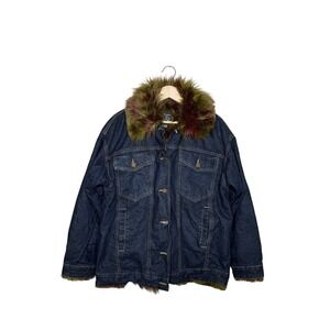BDG Urban Outfitters Denim Faux Fur Jacket Size M/L
